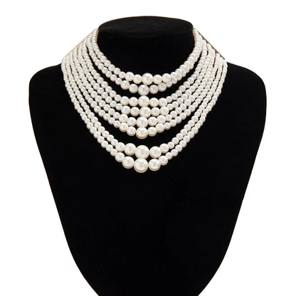 Simple Style Commute Round Imitation Pearl Beaded Women'S Necklace