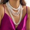 Simple Style Commute Round Imitation Pearl Beaded Women'S Necklace