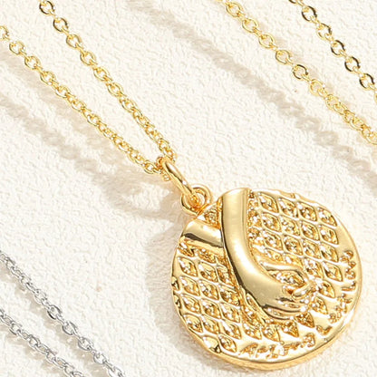 Simple Style Commute Smile Face Copper Plating Inlay Zircon 14k Gold Plated White Gold Plated Pendant Necklace