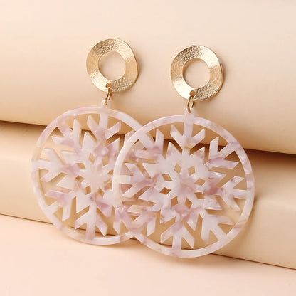 Simple Style Commute Snowflake Arylic Christmas Women'S Drop Earrings