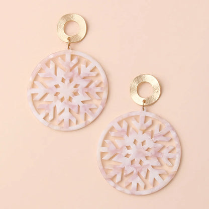 Simple Style Commute Snowflake Arylic Christmas Women'S Drop Earrings