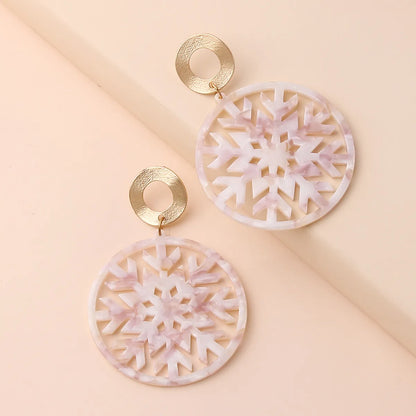 Simple Style Commute Snowflake Arylic Christmas Women'S Drop Earrings