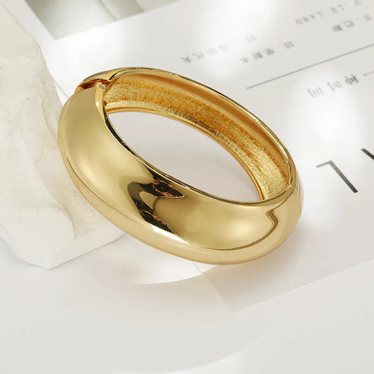 Simple Style Commute Solid Color Alloy Plating Gold Plated Women'S Bangle