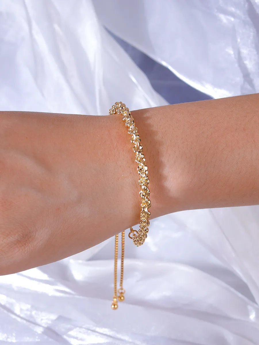 Wholesale Jewelry Simple Style Commute Solid Color Alloy Gold Plated Bracelets