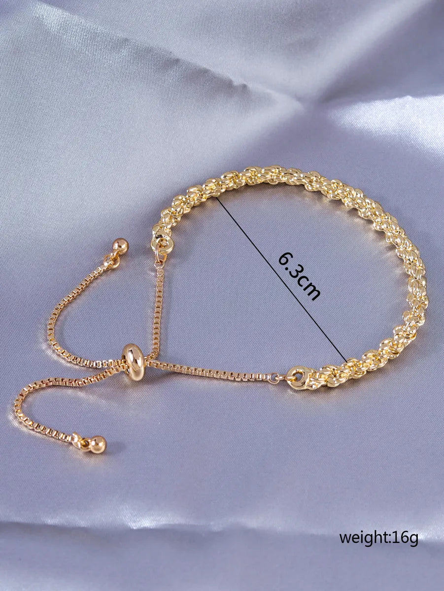 Wholesale Jewelry Simple Style Commute Solid Color Alloy Gold Plated Bracelets