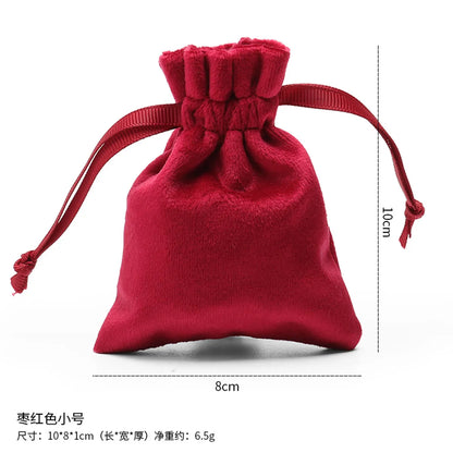 Simple Style Commute Solid Color Flannel Jewelry Packaging Bags