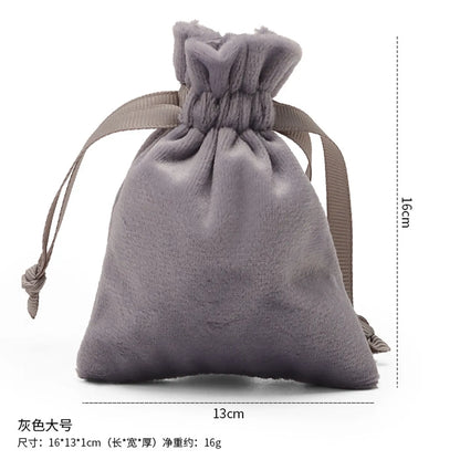 Simple Style Commute Solid Color Flannel Jewelry Packaging Bags