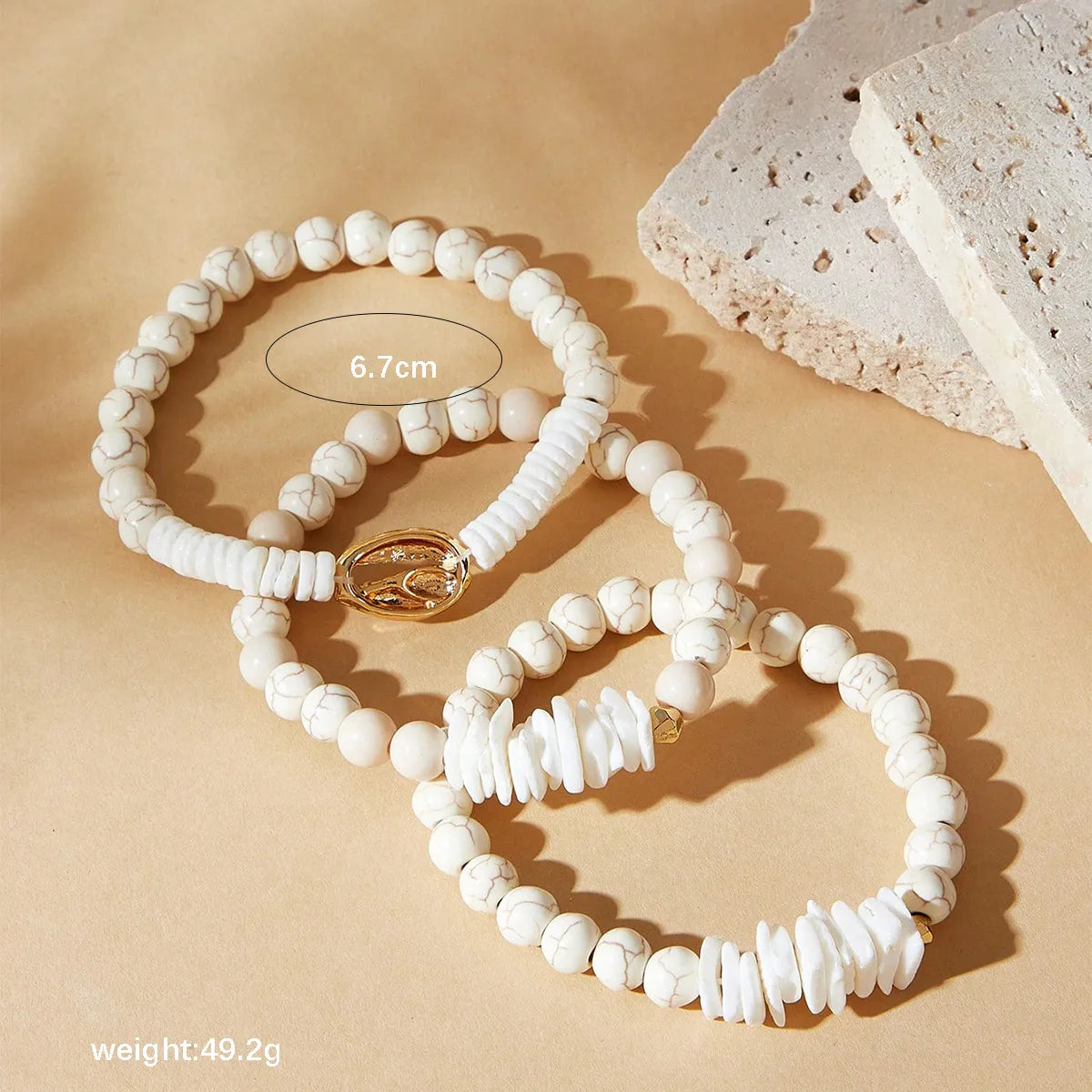 Simple Style Commute Solid Color Imitation Pearl Shell Beaded Women's Bracelets