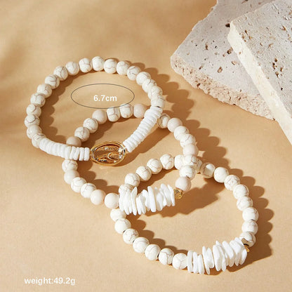 Simple Style Commute Solid Color Imitation Pearl Shell Beaded Women's Bracelets