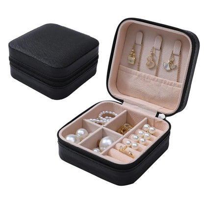 Simple Style Commute Solid Color Pu Leather Jewelry Boxes