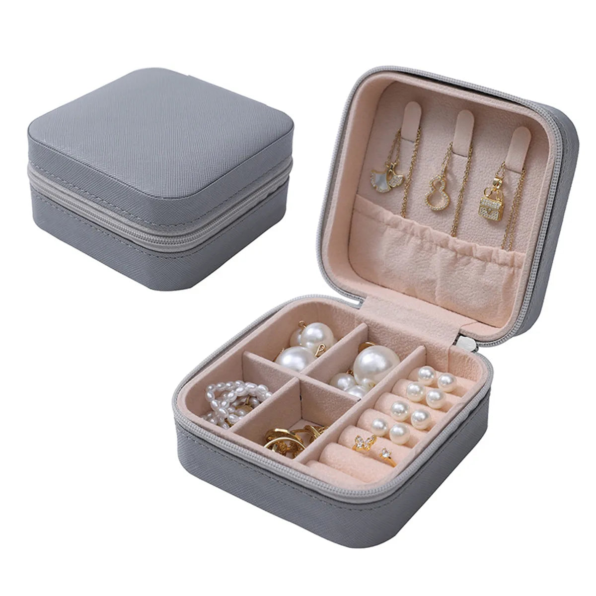 Simple Style Commute Solid Color Pu Leather Jewelry Boxes