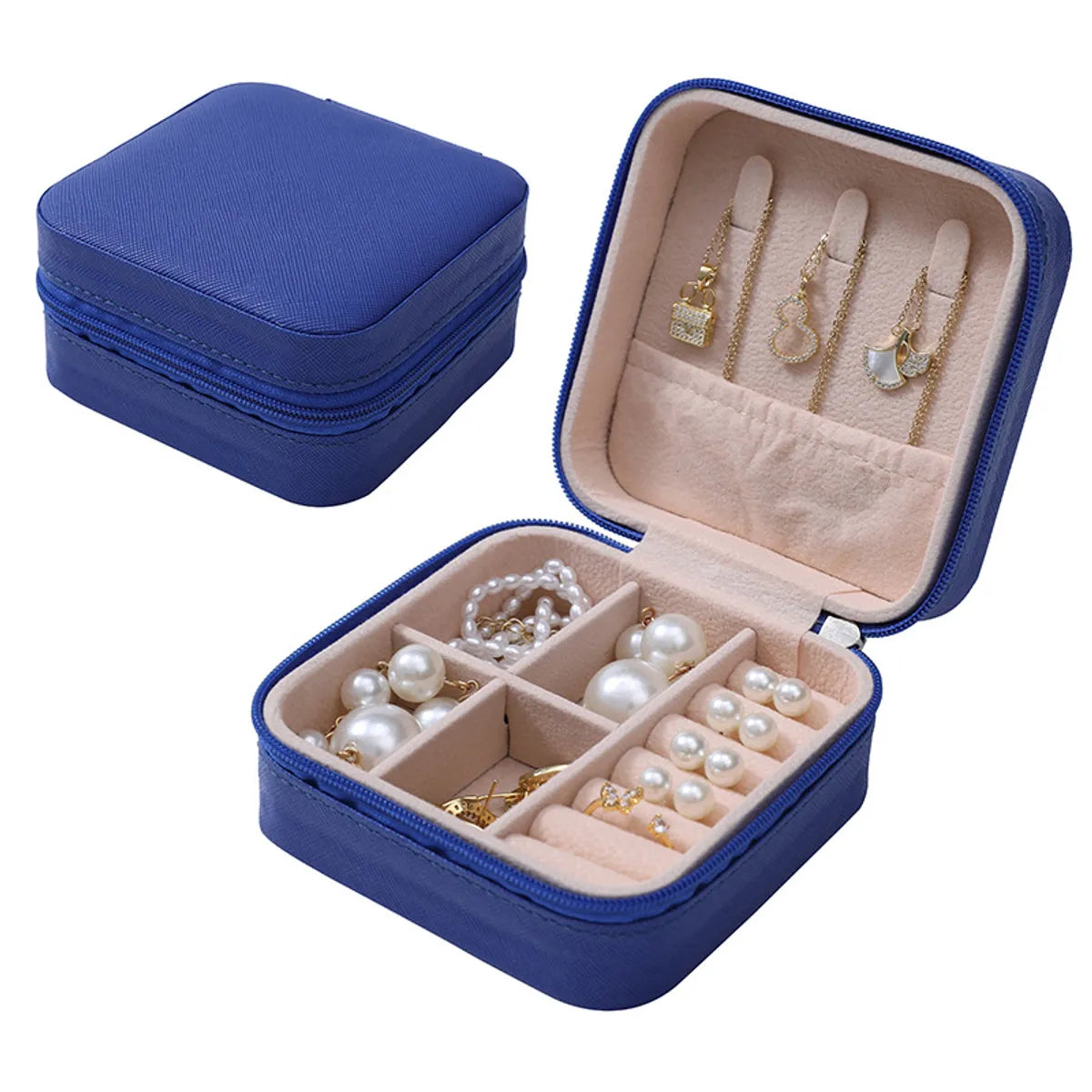 Simple Style Commute Solid Color Pu Leather Jewelry Boxes