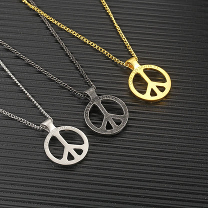 Simple Style Commute Solid Color 304 Stainless Steel Hollow Out 18K Gold Plated Men'S Pendant Necklace