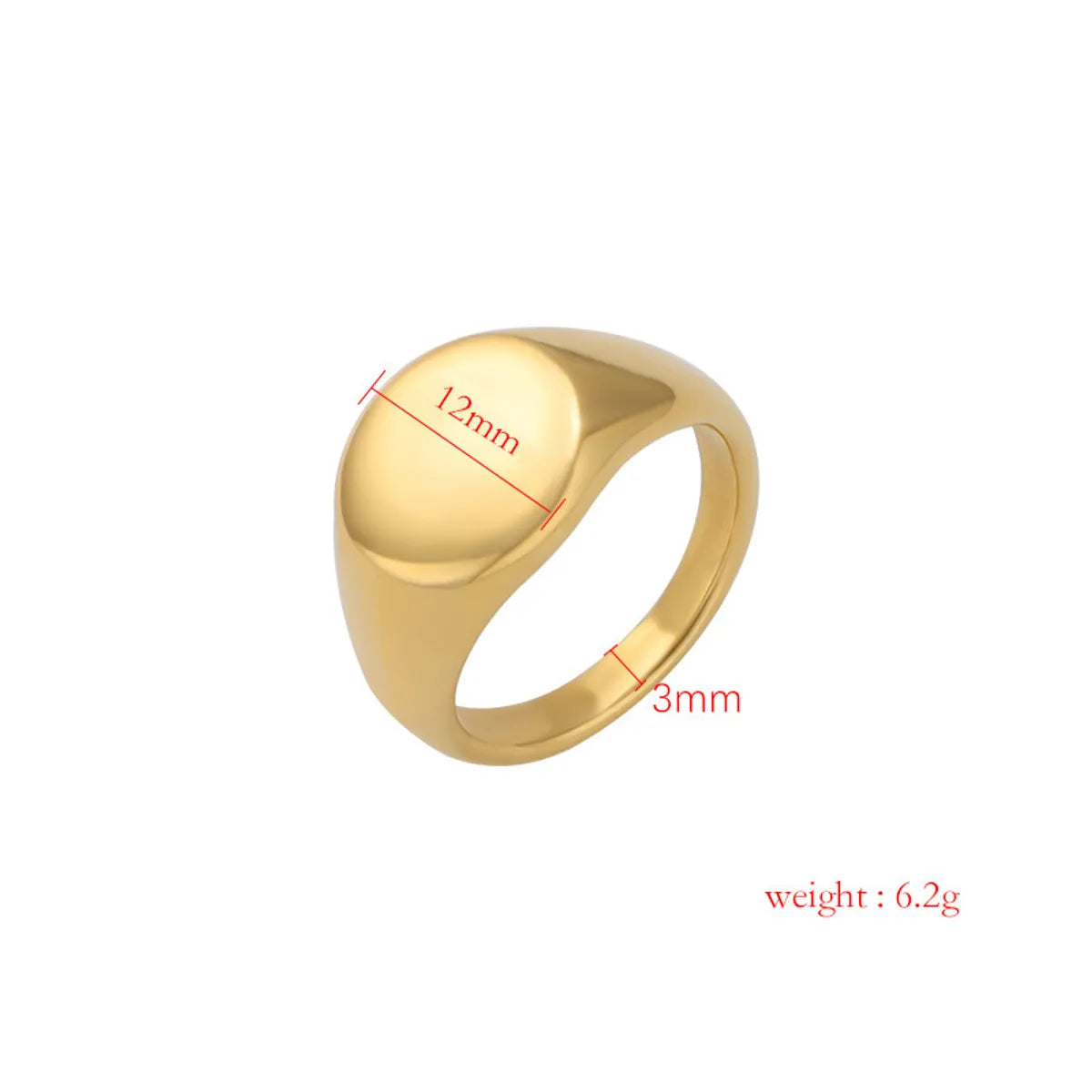 Simple Style Commute Solid Color Stainless Steel None 18K Gold Plated Men'S Rings