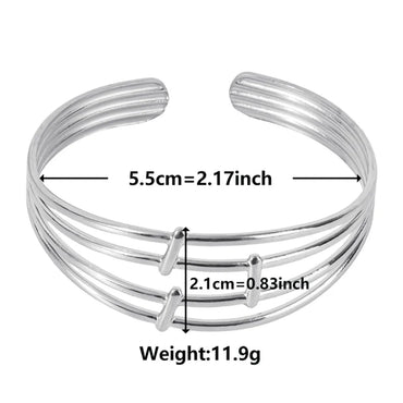 Simple Style Commute Solid Color 304 Stainless Steel 18K Gold Plated Bangle In Bulk