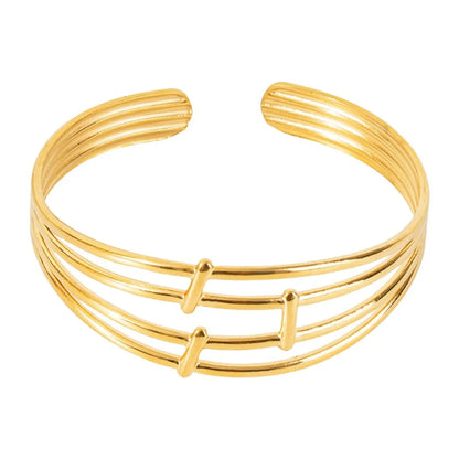 Simple Style Commute Solid Color 304 Stainless Steel 18K Gold Plated Bangle In Bulk