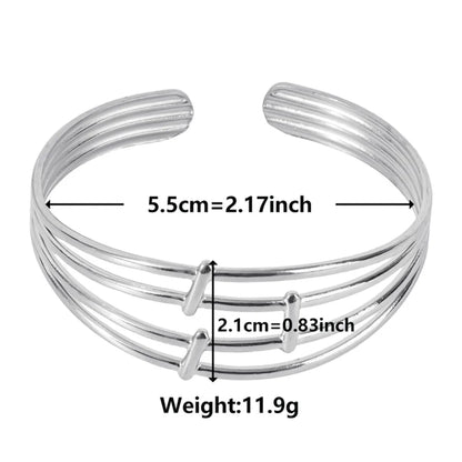 Simple Style Commute Solid Color 304 Stainless Steel 18K Gold Plated Bangle In Bulk