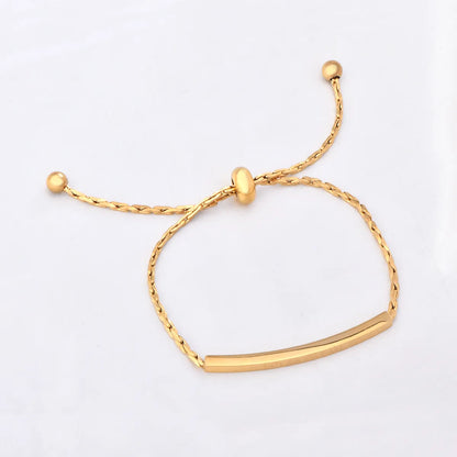 Simple Style Commute Solid Color Stainless Steel Plating 18k Gold Plated Bracelets