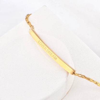 Simple Style Commute Solid Color Stainless Steel Plating 18k Gold Plated Bracelets