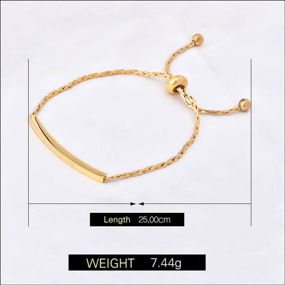 Simple Style Commute Solid Color Stainless Steel Plating 18k Gold Plated Bracelets