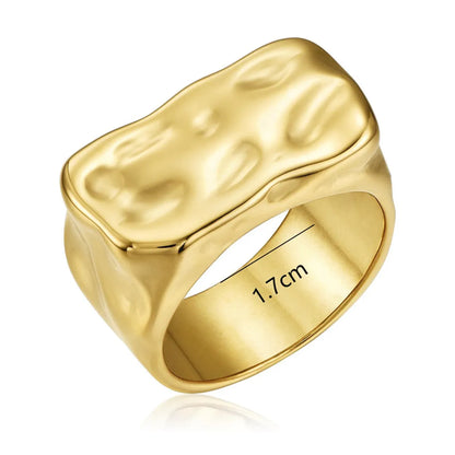 Simple Style Commute Solid Color Stainless Steel Plating 18k Gold Plated Rings