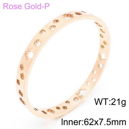 Simple Style Commute Solid Color Stainless Steel 18K Gold Plated Bangle In Bulk