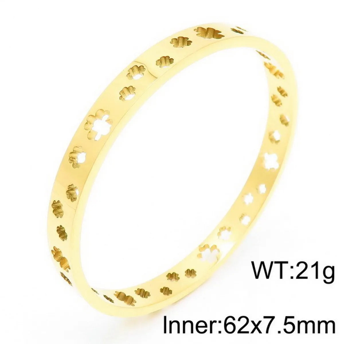 Simple Style Commute Solid Color Stainless Steel 18K Gold Plated Bangle In Bulk