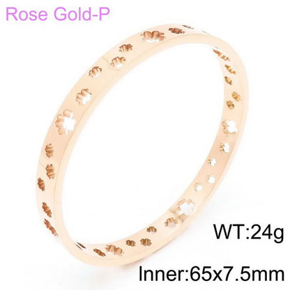 Simple Style Commute Solid Color Stainless Steel 18K Gold Plated Bangle In Bulk