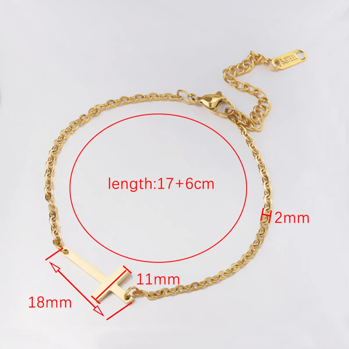 Simple Style Commute Solid Color Stainless Steel Plating Gold Plated Bracelets