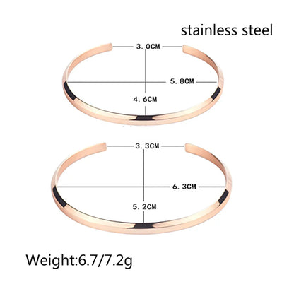 Simple Style Commute Solid Color Stainless Steel Plating Gold Plated Cuff Bracelets