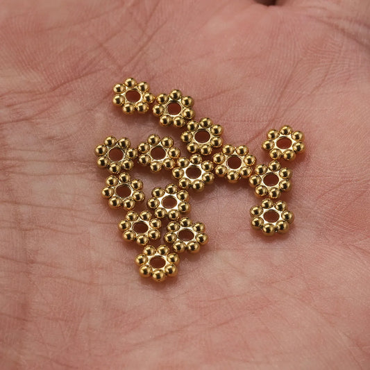 1 Piece Diameter 3mm Diameter 5mm Diameter 6 Mm Hole 1~1.9mm Stainless Steel 18K Gold Plated Solid Color Spacer Bars