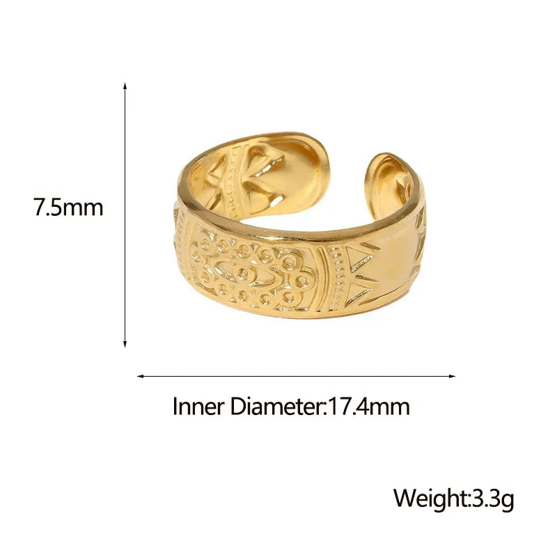 304 Stainless Steel 18K Gold Plated Simple Style Commute Plating Solid Color Open Rings