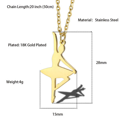 Simple Style Commute Solid Color Stainless Steel Plating Gold Plated Pendant Necklace