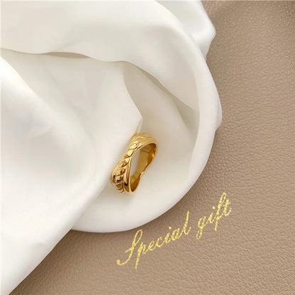 Simple Style Commute Solid Color Stainless Steel Plating Gold Plated Rings