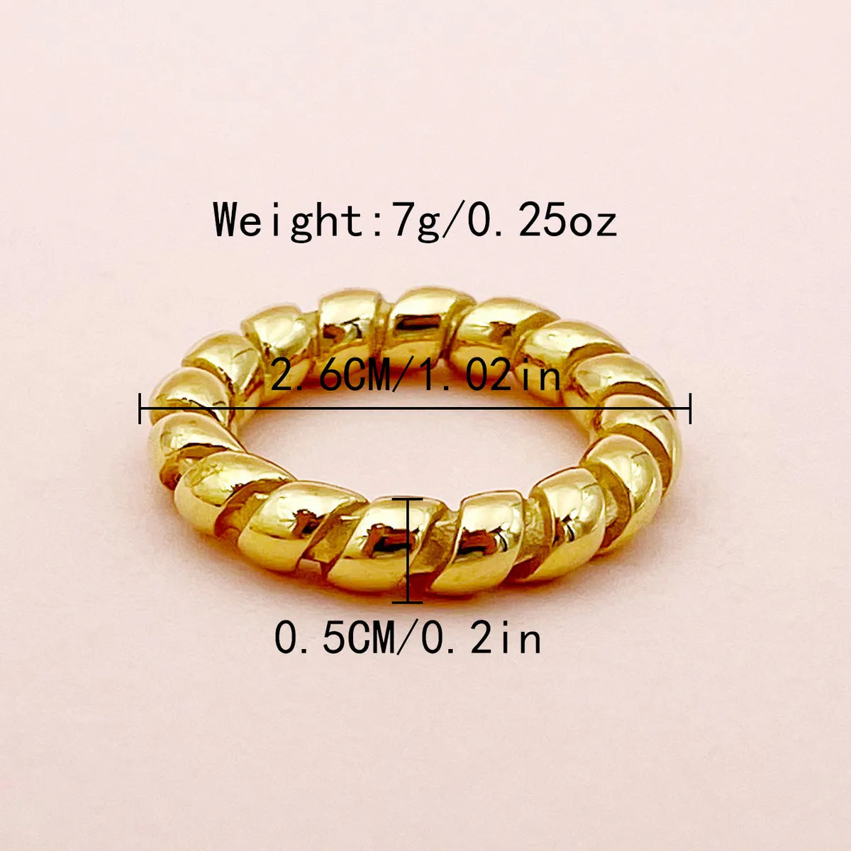 Simple Style Commute Solid Color Stainless Steel Polishing Plating Gold Plated Rings