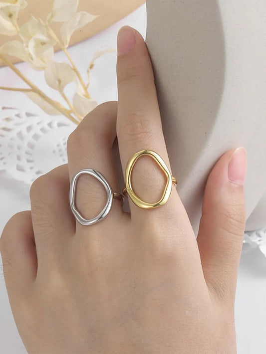 Simple Style Commute Solid Color Stainless Steel Rings