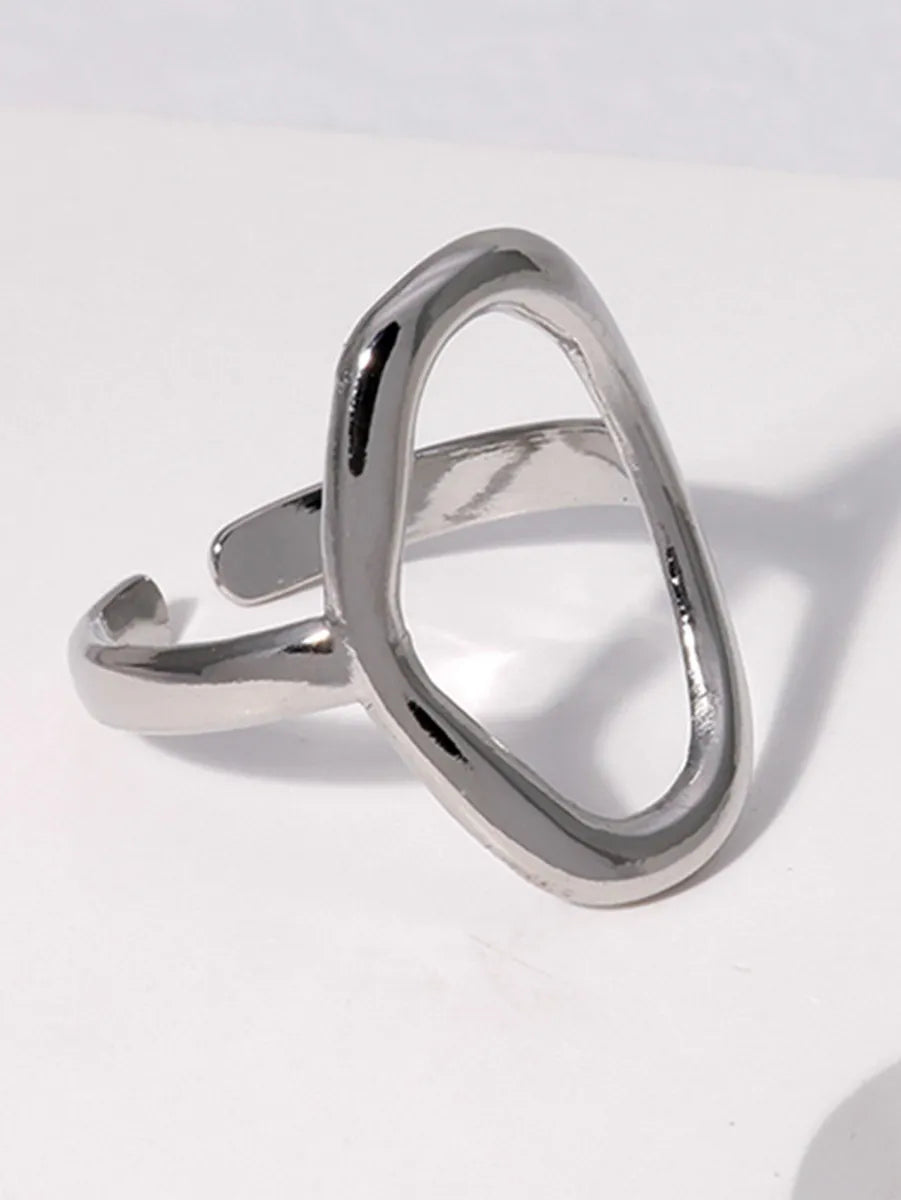 Simple Style Commute Solid Color Stainless Steel Rings