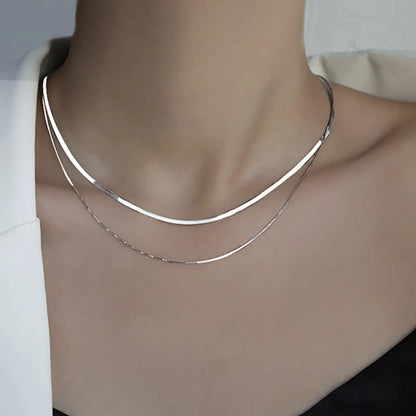 Simple Style Commute Solid Color Stainless Steel Titanium Steel Plating Necklace