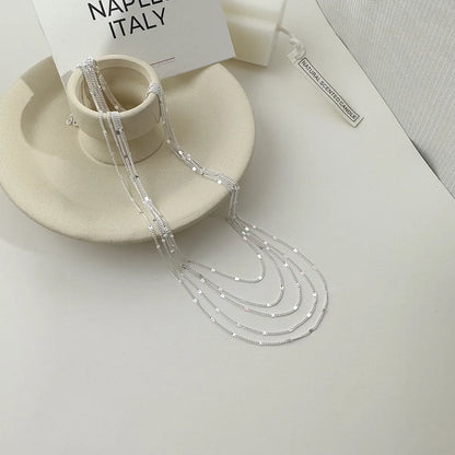 Simple Style Commute Solid Color Sterling Silver Plating Chain Silver Plated Necklace