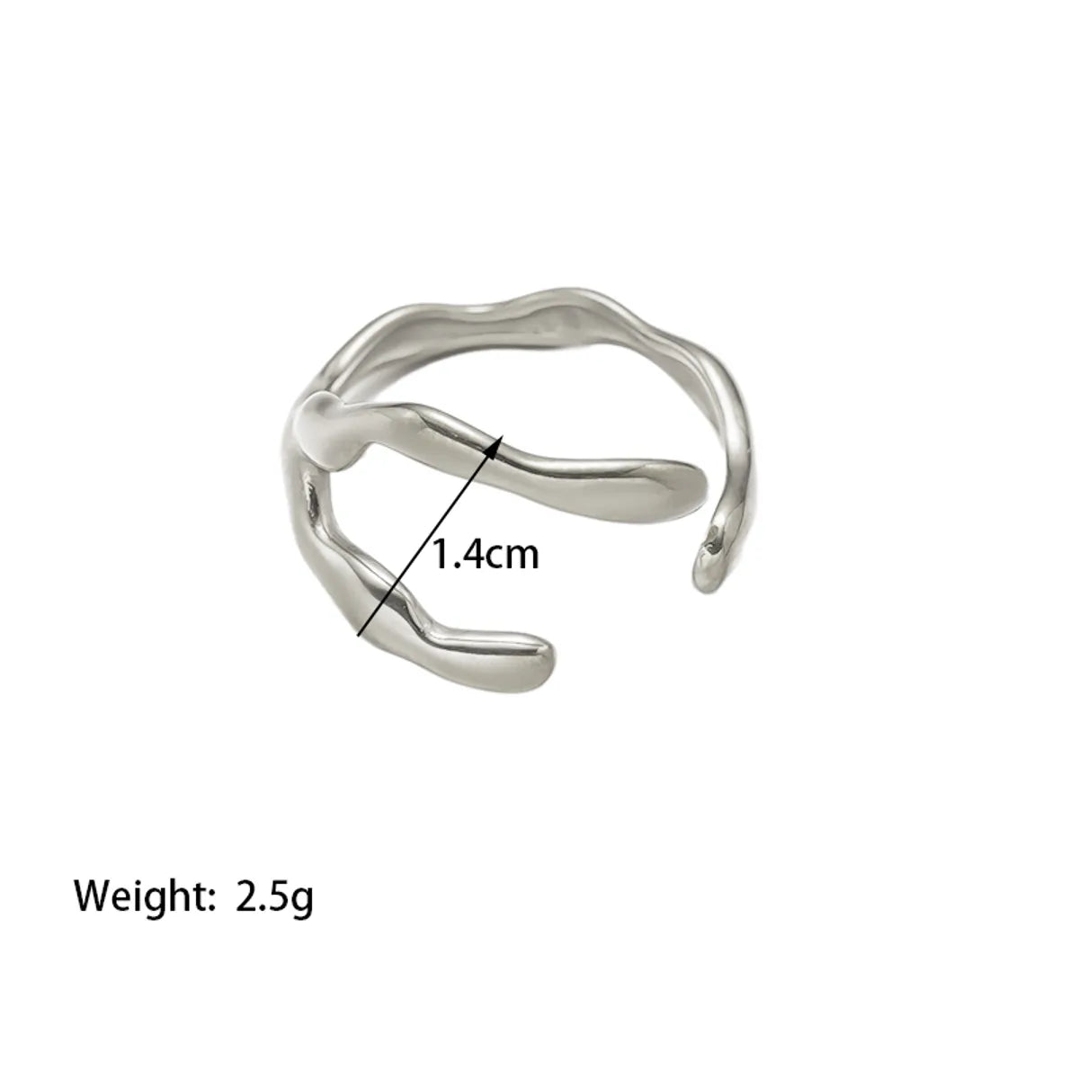 Simple Style Commute Solid Color Titanium Steel Indentation Polishing Plating 18k Gold Plated Rings