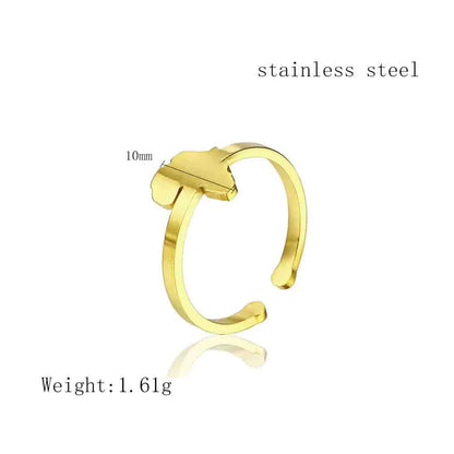 Simple Style Commute Solid Color Titanium Steel Irregular Gold Plated Gold Plated Rings