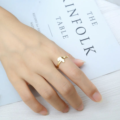 Simple Style Commute Solid Color Titanium Steel Irregular Gold Plated Gold Plated Rings