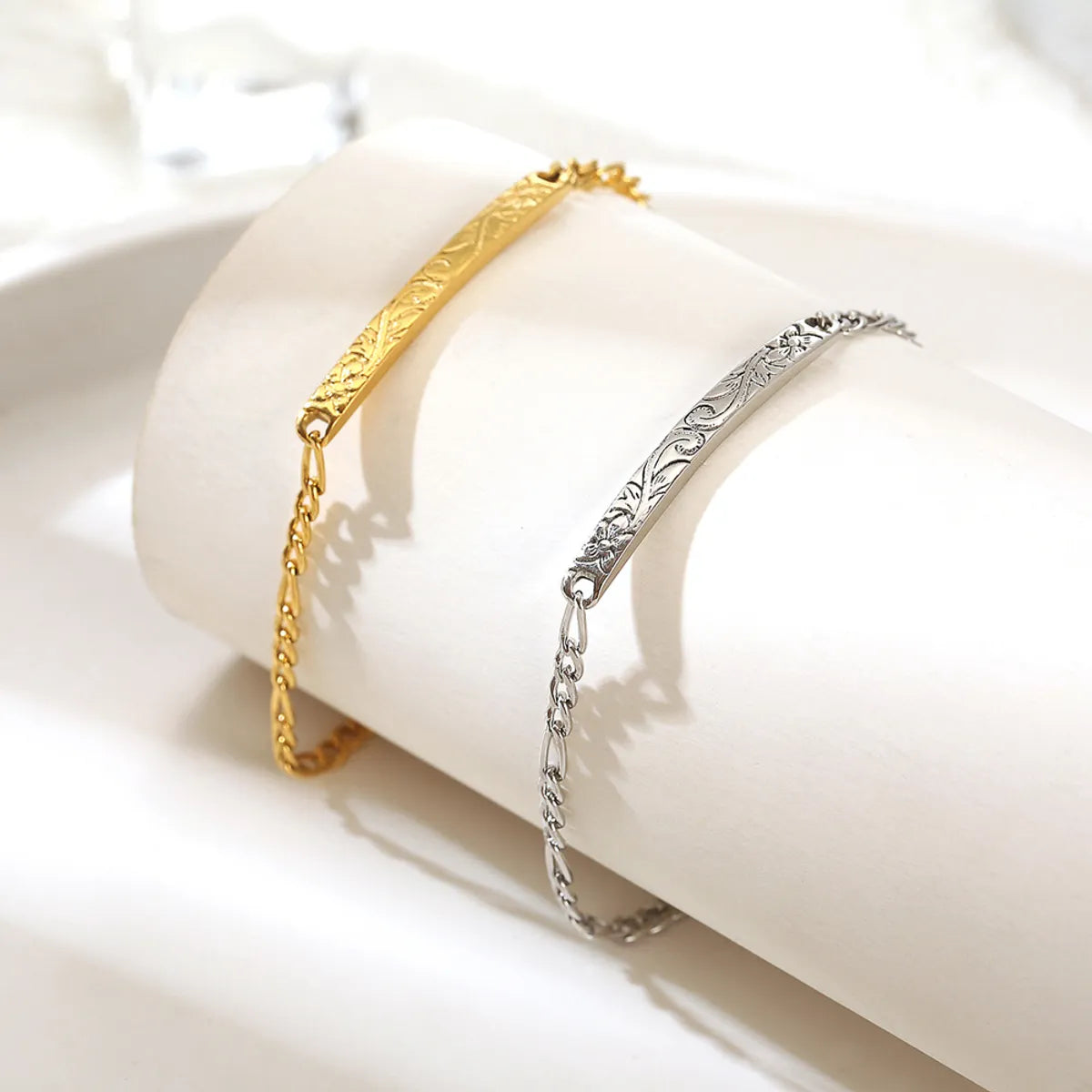 Simple Style Commute Solid Color Titanium Steel Plating Gold Plated Bracelets