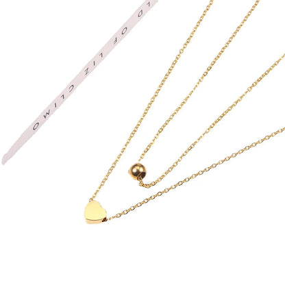 Simple Style Commute Solid Color Titanium Steel Plating Gold Plated Layered Necklaces