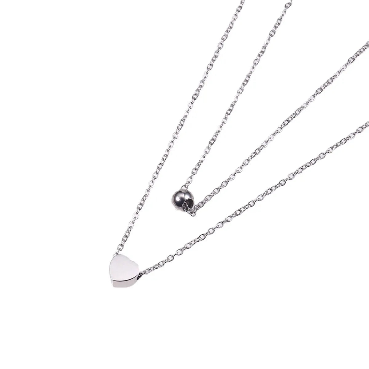 Simple Style Commute Solid Color Titanium Steel Plating Gold Plated Layered Necklaces