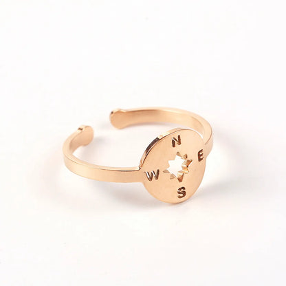 Simple Style Commute Solid Color Titanium Steel Plating Gold Plated Rings