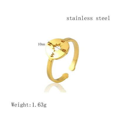 Simple Style Commute Solid Color Titanium Steel Plating Gold Plated Rings