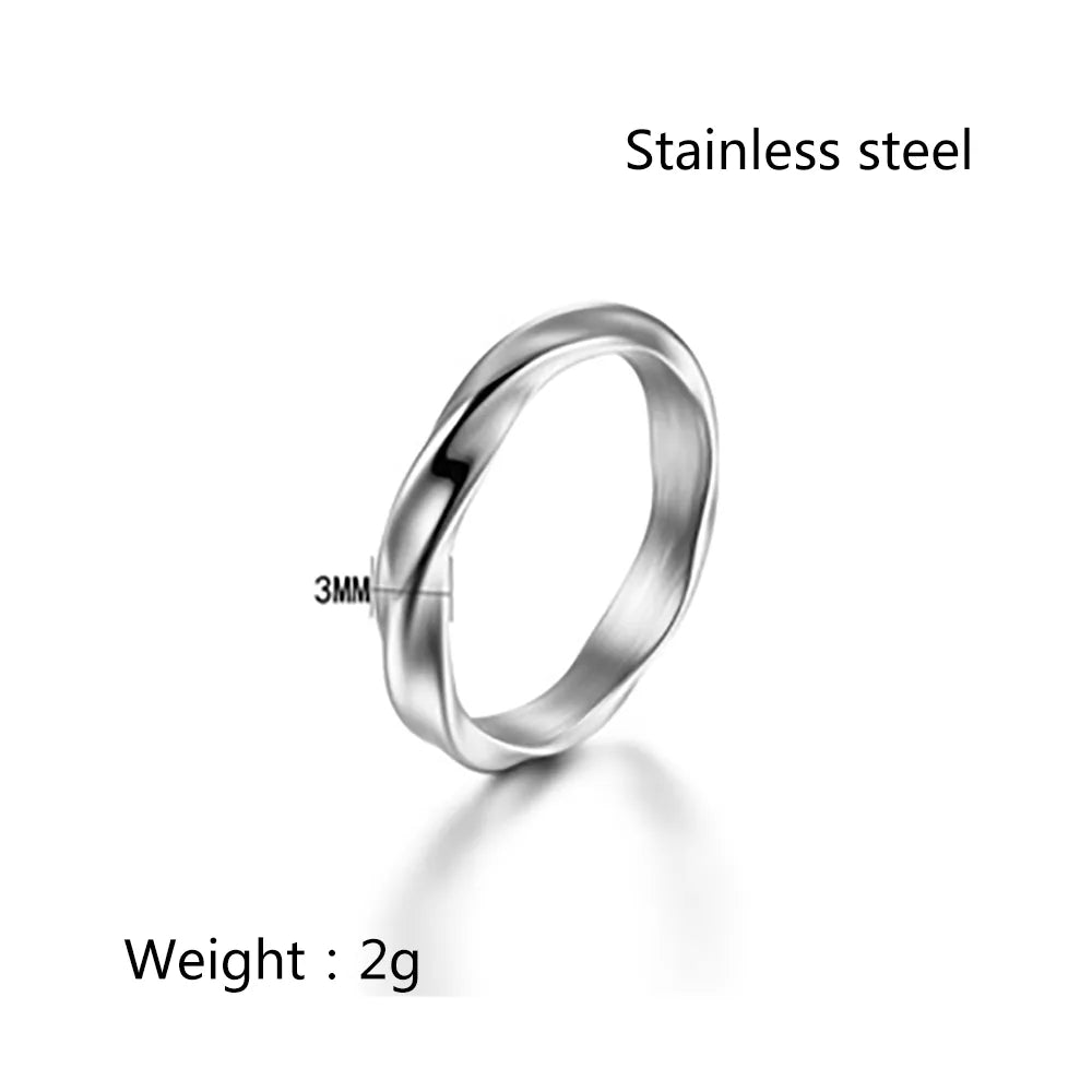 Simple Style Commute Solid Color 304 Stainless Steel Plating 18K Gold Plated Unisex Rings