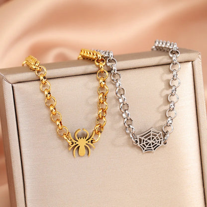 Simple Style Commute Spider Web Stainless Steel Chain Bracelets