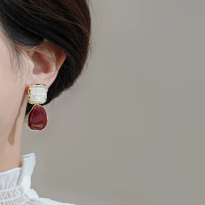 Simple Style Commute Square Alloy Patchwork Women's Drop Earrings